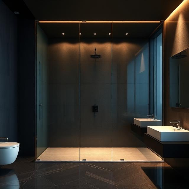 Badrumsglas installation